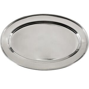 New Stainless Steel Serving Platter 14" Metal Tray Dinner BBQ Cookouts Picnics